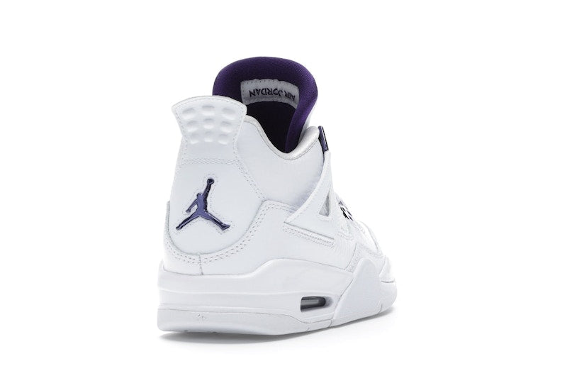 Air Jordan 4 Retro Metallic Purple (GS) - White/Court Purple-Metallic Silver - 408452-115 - 29