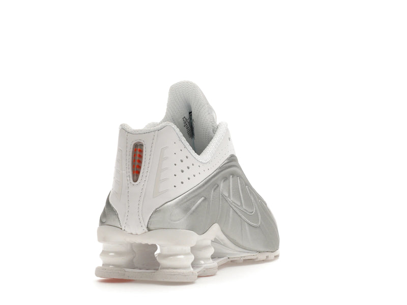 Nike Shox R4 White Metallic (W) - White/White-Metallic Silver-Max Orange - AR3565-101 - 29