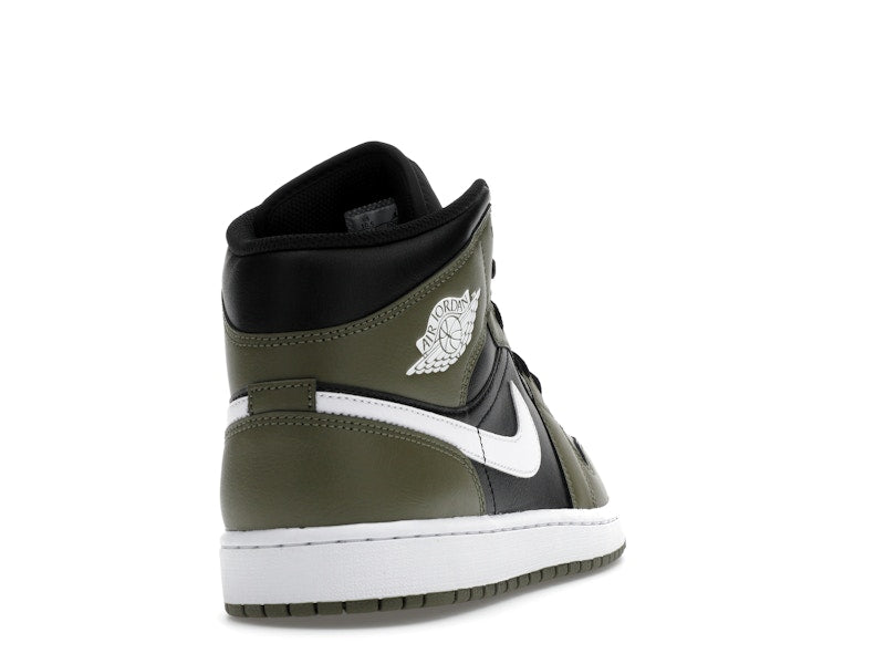Air Jordan 1 Mid Black White Olive - Black/Medium Olive/Sail/White - DQ8426-092 - 29