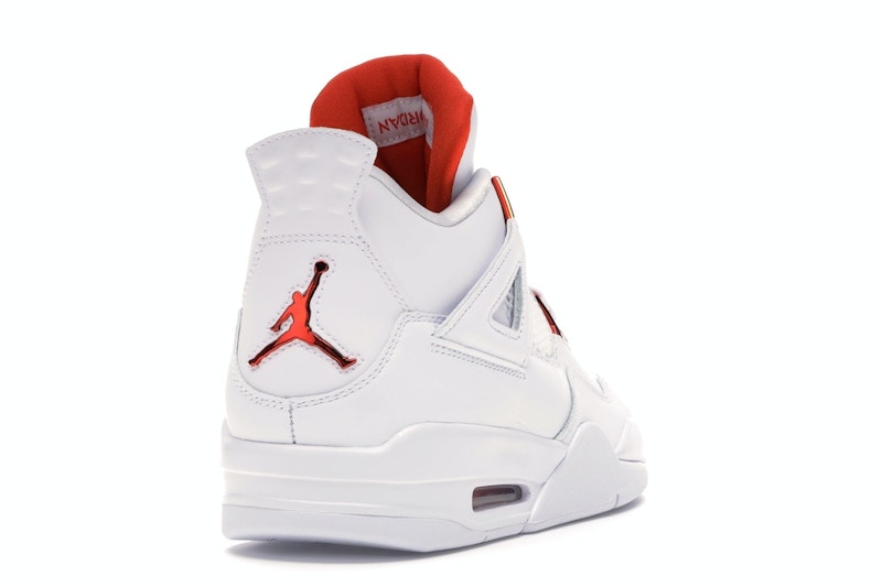 Air Jordan 4 Retro Metallic Orange - White/Metallic Silver-Team Orange - CT8527-118 - 29