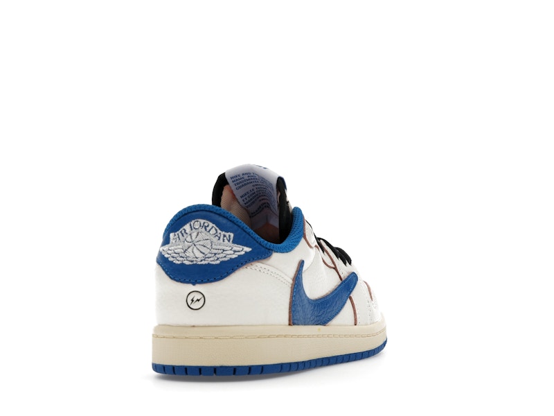 Air Jordan 1 Retro Low OG SP Fragment X Travis Scott Sail Military Blue (Enfant) - Sail/Black/Muslin/Military Blue - DO5442-104 - 29