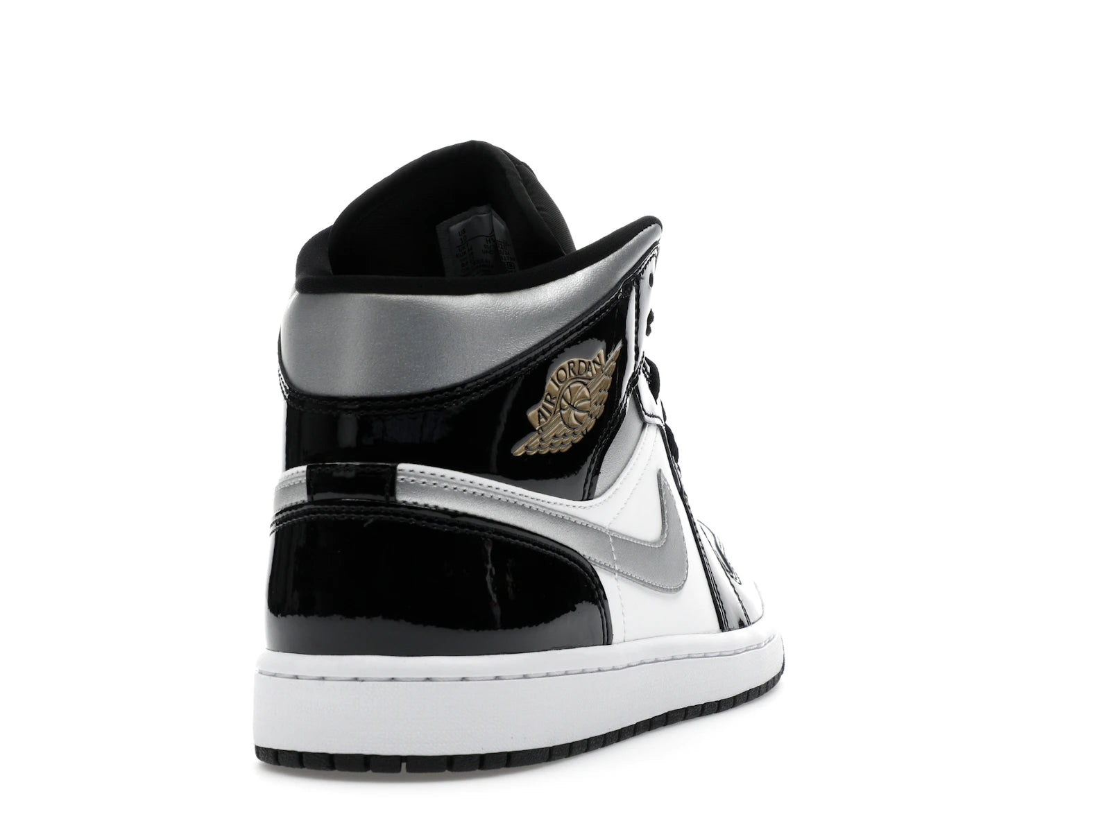 Air Jordan 1 Mid SE Patent Black White Metallic Silver Metallic Gold - view 29