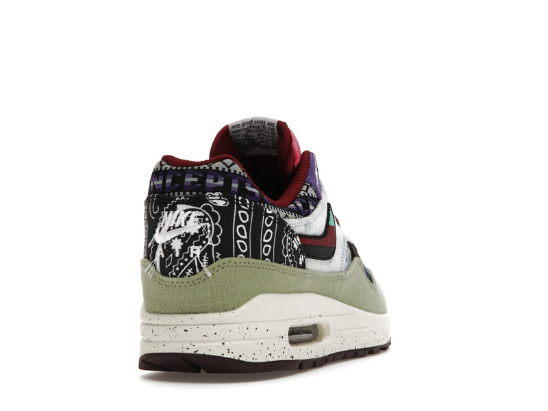 Nike Air Max 1 SP Concepts Denim Olive Canvas - Oil Green/Black/Team Red/Sail - DN1803-300 - 29