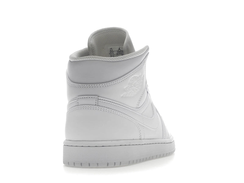 Air Jordan 1 Mid Triple White (2022) - White/White/White - 554724-136 - 29