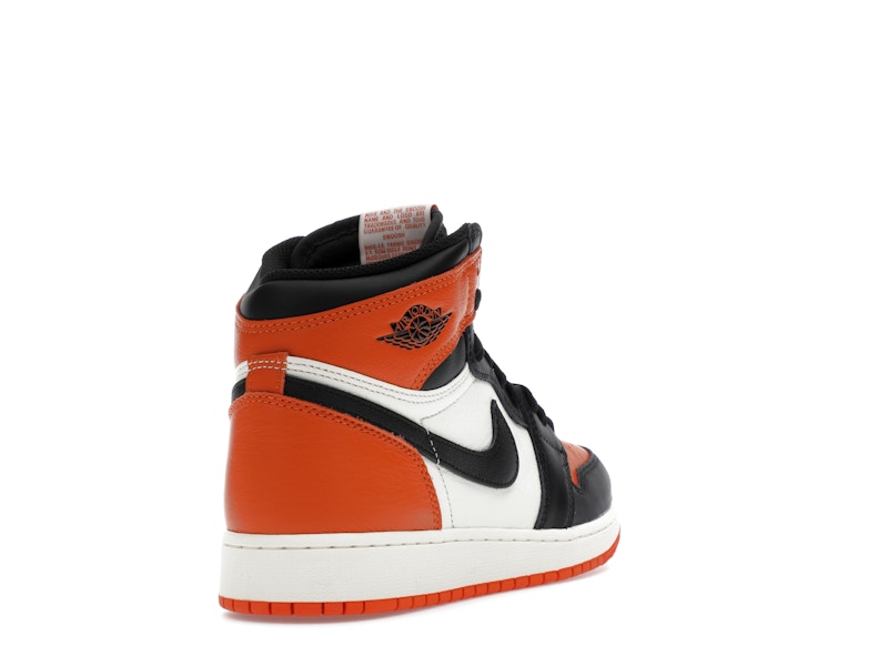 Air Jordan 1 Retro High OG Shattered Backboard (2025) (GS) - Black/Black-Sail-Starfish - FD1437-008 - 30