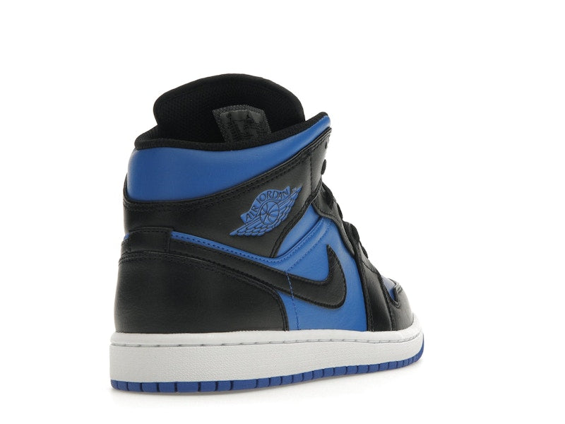 Air Jordan 1 Mid Black Royal Metallic - Black/Black/White/Royal Blue - DQ8426-042 - 30