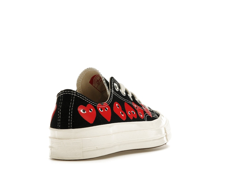 Converse Chuck Taylor All Star 70 Ox Comme des Garcons PLAY Multi-Heart Black - Black/Red/Egret - A08149C/AZ-K126-001-1 - 30