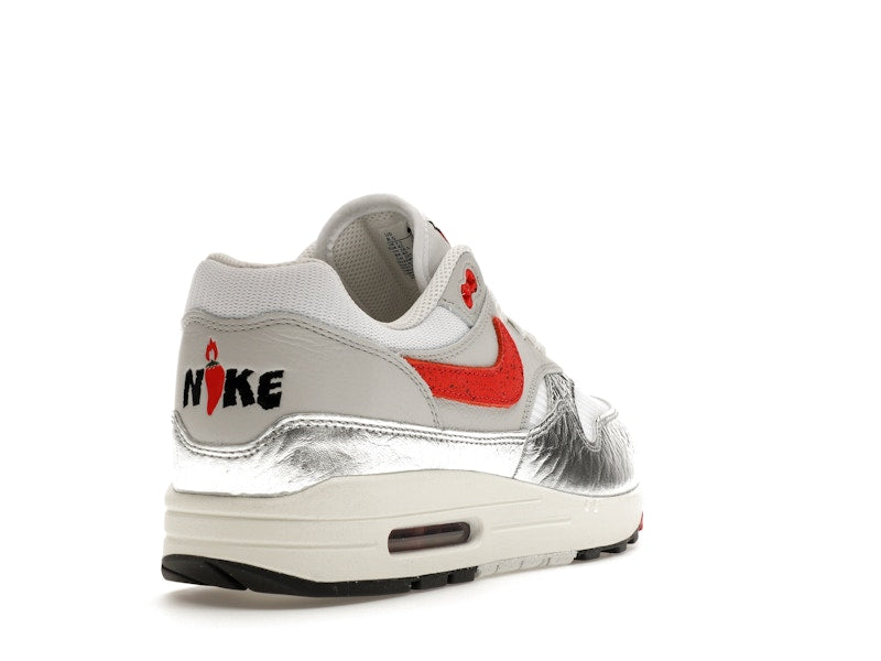 Nike Air Max 1 PRM SE Hot Sauce - White/Chile Red-Metallic Silver-Neutral Grey-Sail-Fir - HF7746-100 - 30