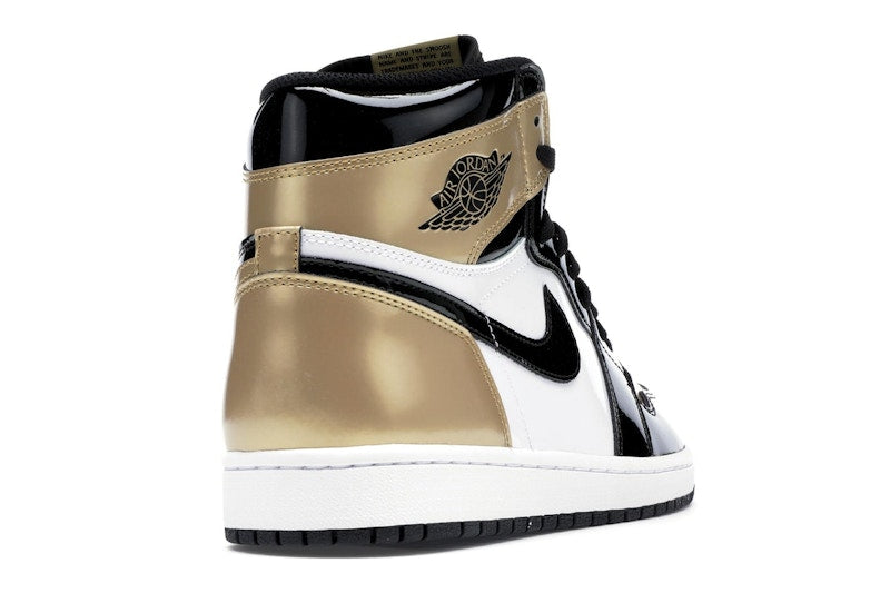 Air Jordan 1 Retro High Patent Gold Toe - Black/Metallic Gold-Summit White - 861428-007 - 30