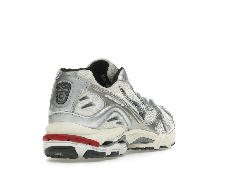 Mizuno Wave Rider 10 White Black Rythmic Red - vue 31