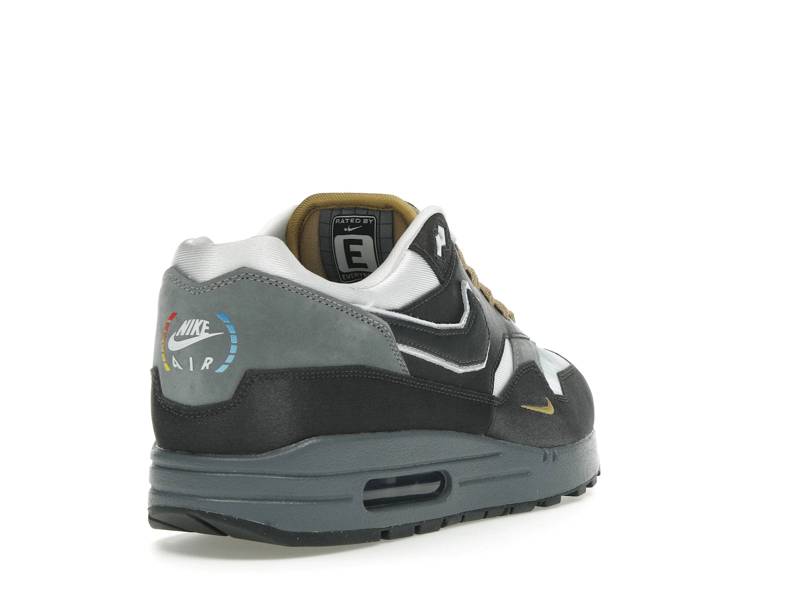 Nike Air Max 1 Swoosh Low Poly Big Head Mode - Dark Smoke Grey/White/Metallic Gold - IB9898-001 - 30