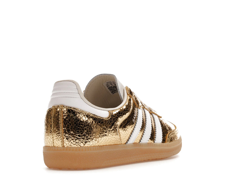 Adidas Samba OG Gold Metallic Cracked Leather - Gold Metallic/White/Core White - KI5719 - 30