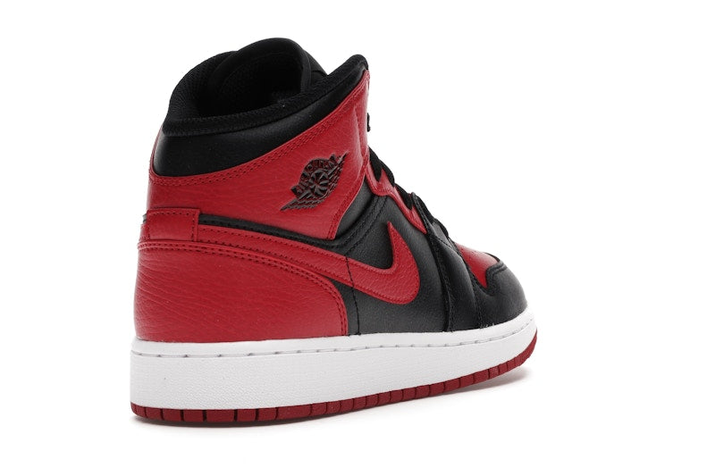 Air Jordan 1 Mid Banned (2020) (GS) - Black/Gym Red-White - 554725-074 - 30