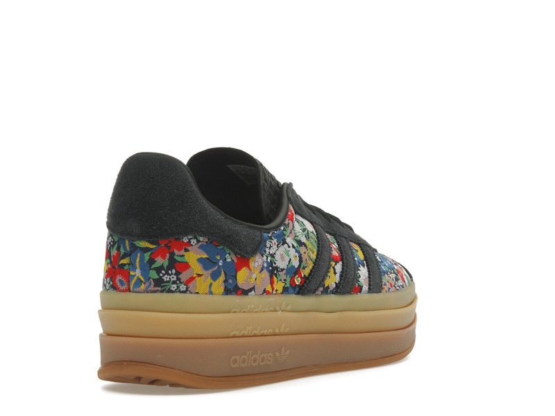 adidas Gazelle Bold Liberty London Floral Embroidery (Women's) - Core Black/Supplier Colour/Gold Metallic - JI2572 - 30