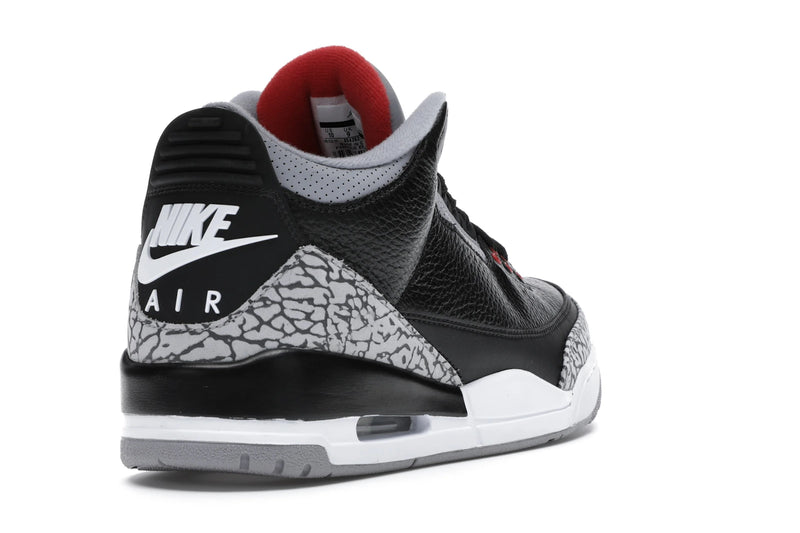 Air Jordan 3 Retro Black Cement (2018) - Black/Fire Red-Cement Grey-White - 854262-001 - 30