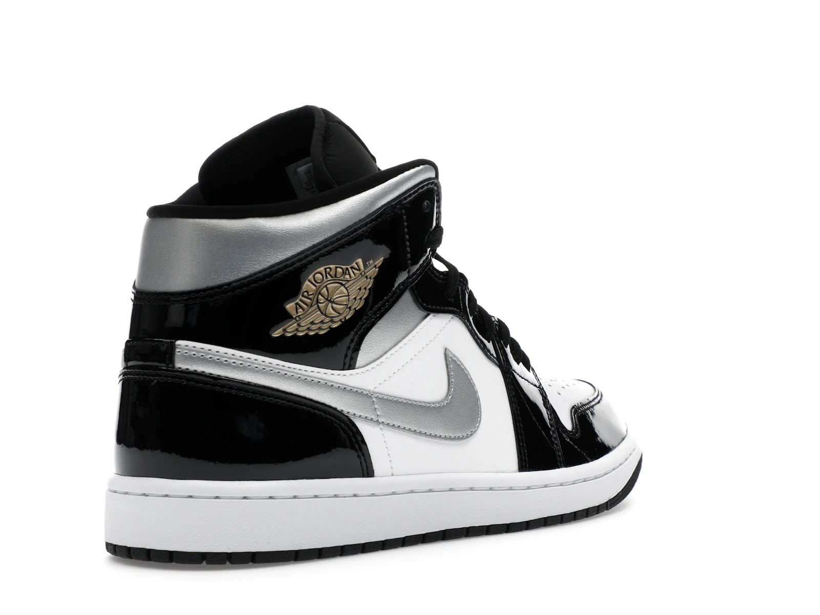 Air Jordan 1 Mid SE Patent Black White Metallic Silver Metallic Gold - view 31