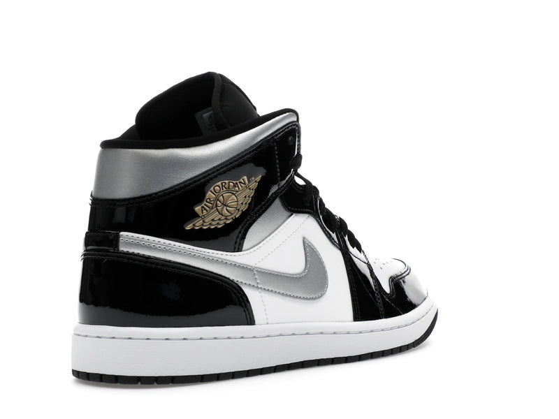 Air Jordan 1 Mid SE Patent Black White Metallic Silver Metallic Gold - Black/White/Metallic Gold/Metallic Silver - HV0789-010 - 31