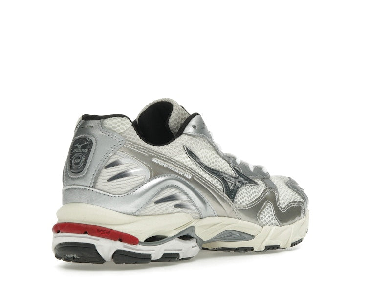 Mizuno Wave Rider 10 White Black Rythmic Red - vue 32