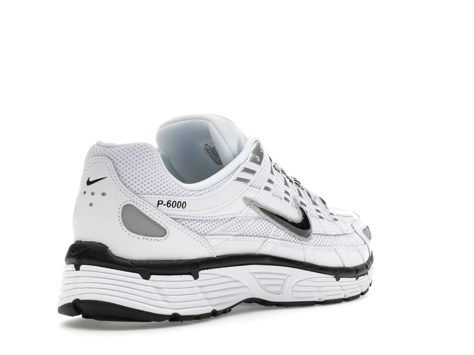 Nike P 6000 White Metallic Silver Black - White/Metallic Silver/Black/Black - CD6404-107 - 31