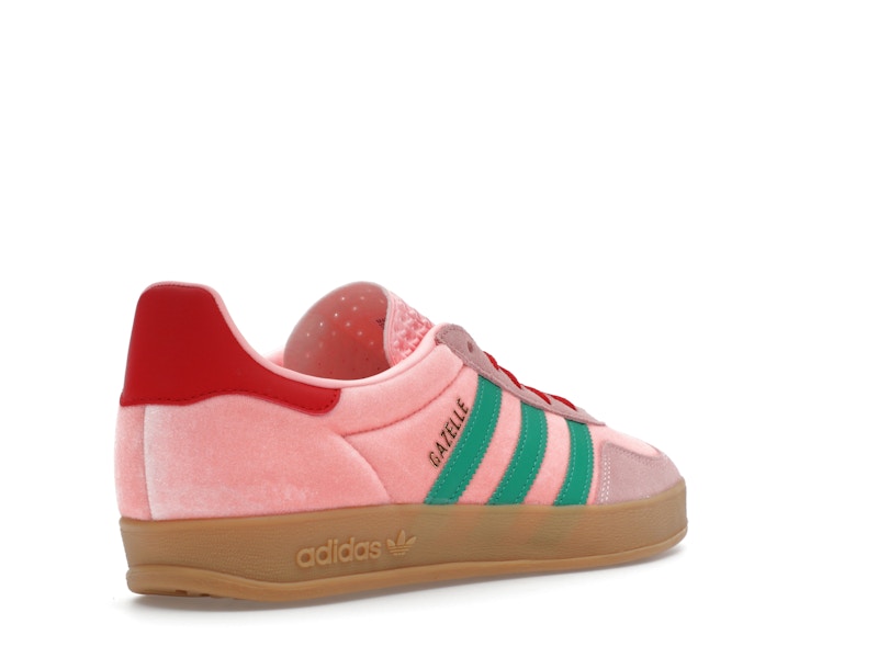 adidas Gazelle Indoor Pink Velvet (Women's) - Pink/Green/Scarlet - JI2713 - 31