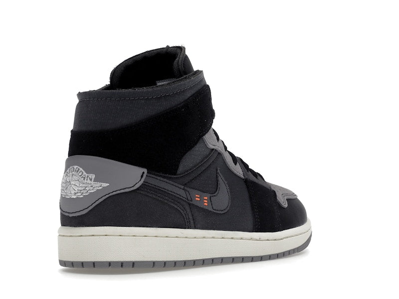 Air Jordan 1 Mid Inside Out Black - Black/Grey-Orange - DM9652-001 - 31