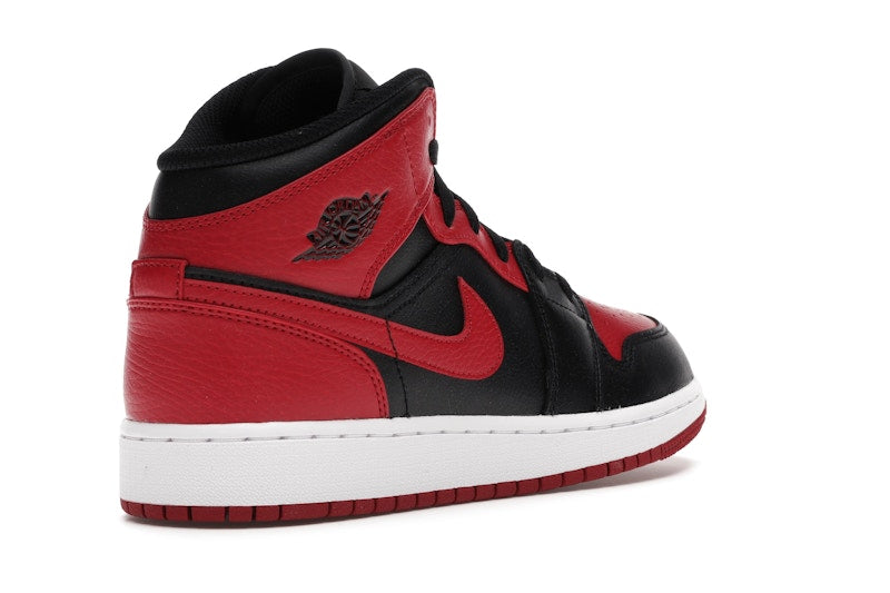 Air Jordan 1 Mid Banned (2020) (GS) - Black/Gym Red-White - 554725-074 - 31