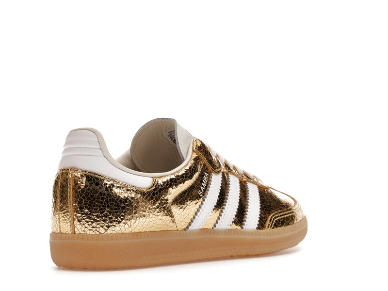 Adidas Samba OG Gold Metallic Cracked Leather - Gold Metallic/White/Core White - KI5719 - 31