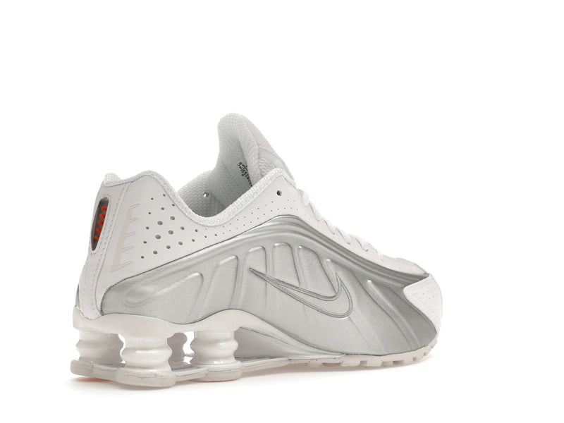 Nike Shox R4 White Metallic (W) - White/White-Metallic Silver-Max Orange - AR3565-101 - 32