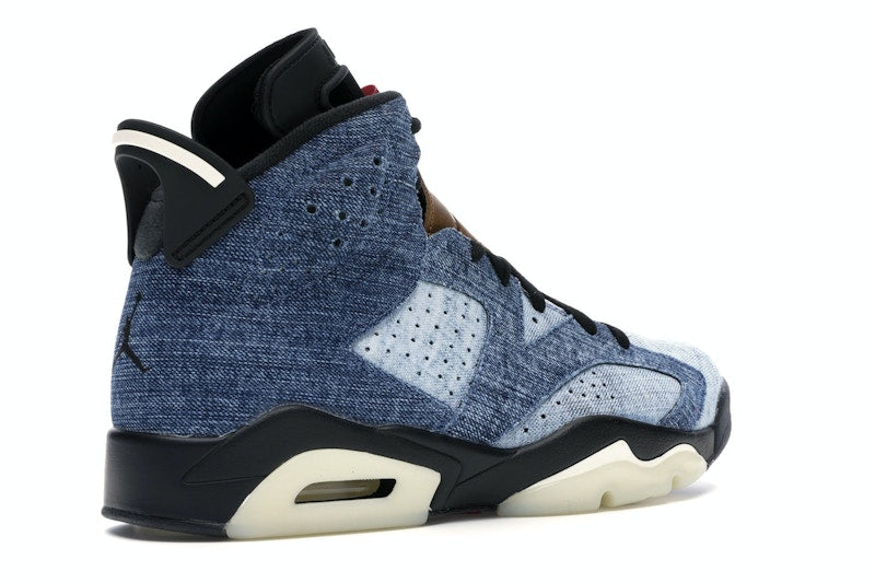 Air Jordan 6 Retro Washed Denim - Washed Denim/Sail-Varsity Red-Black - CT5350-401 - 32