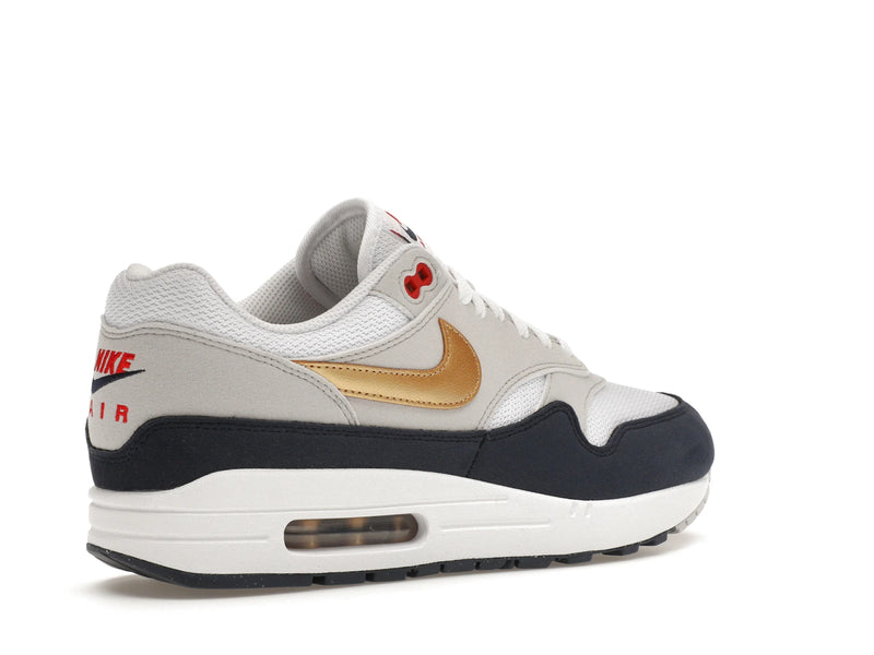 Nike Air Max 1 Olympic - Obsidian/White/Light Smoke Grey/Metallic Gold - HM9604-400 - 32