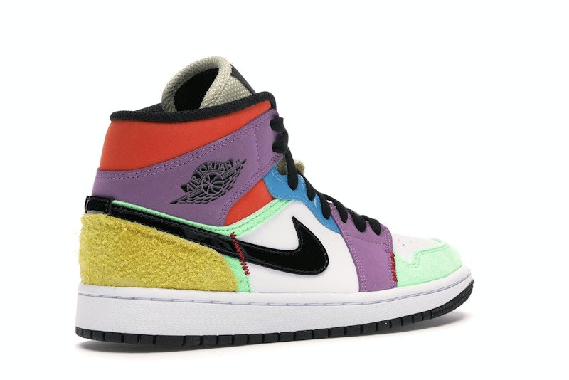 Air Jordan 1 Mid SE Multi Color (W) - White/Black-Lightbulb-Team Orange - CW1140-100 - 32