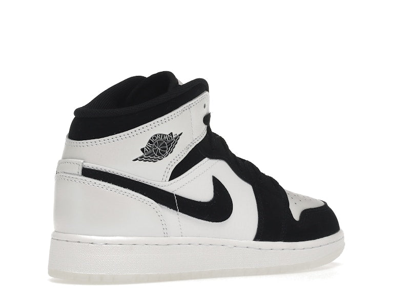 Air Jordan 1 Mid Diamond Shorts (GS) - White/Multi-Color/Black - DN4321-100 - 32