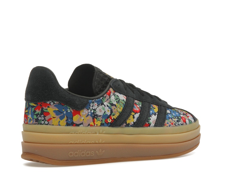 adidas Gazelle Bold Liberty London Floral Embroidery (Women's) - Core Black/Supplier Colour/Gold Metallic - JI2572 - 32