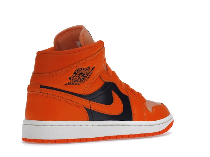 Air Jordan 1 Mid Orange Black (W) - Crimson Bliss/Rush Orange/Black/Sail - DM3381-600 - 32