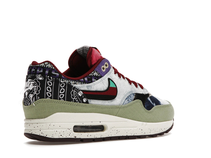 Nike Air Max 1 SP Concepts Denim Olive Canvas - Oil Green/Black/Team Red/Sail - DN1803-300 - 32