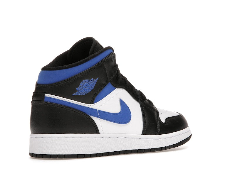Air Jordan 1 Mid White Black Royal (GS) - White/Racer Blue-Black - 554725-140 - 32