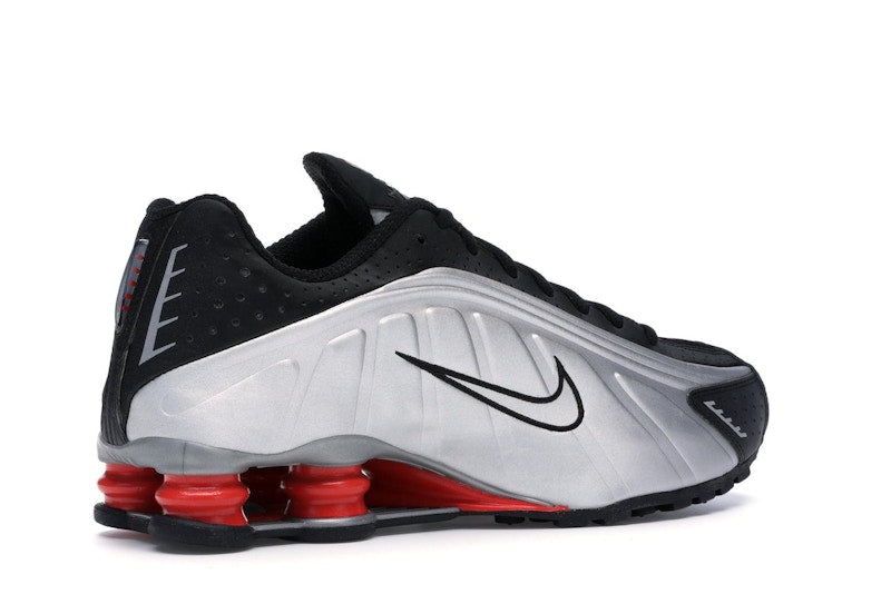 Nike Shox R4 Black Metallic Silver (2018) - Black/Metallic Silver-Max Orange - BV1111-008 - 33