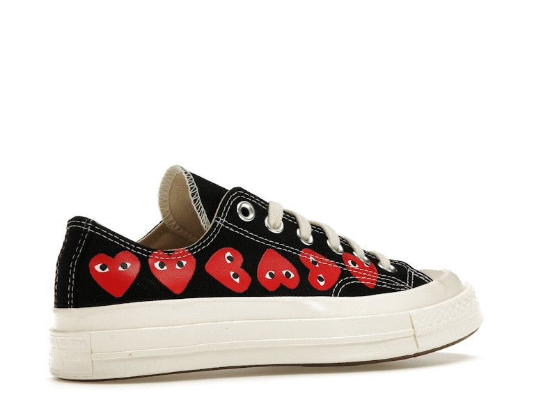 Converse Chuck Taylor All Star 70 Ox Comme des Garcons PLAY Multi-Heart Black - Black/Red/Egret - A08149C/AZ-K126-001-1 - 33