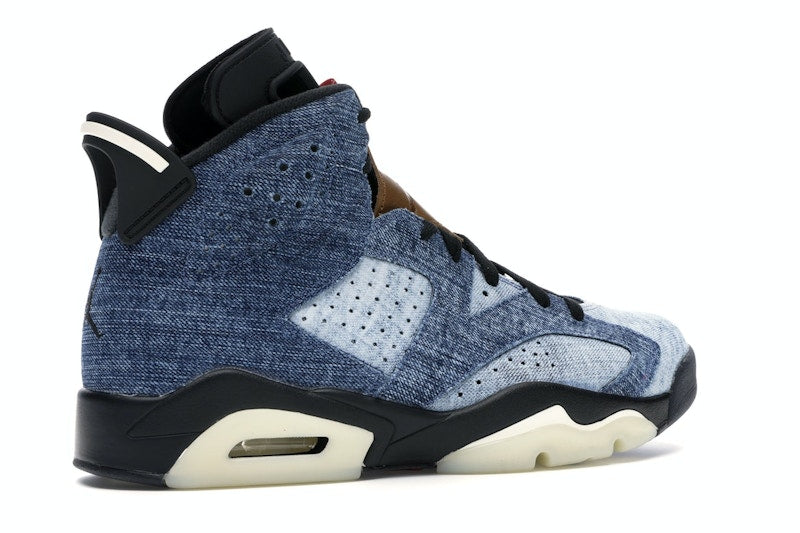 Air Jordan 6 Retro Washed Denim - Washed Denim/Sail-Varsity Red-Black - CT5350-401 - 33