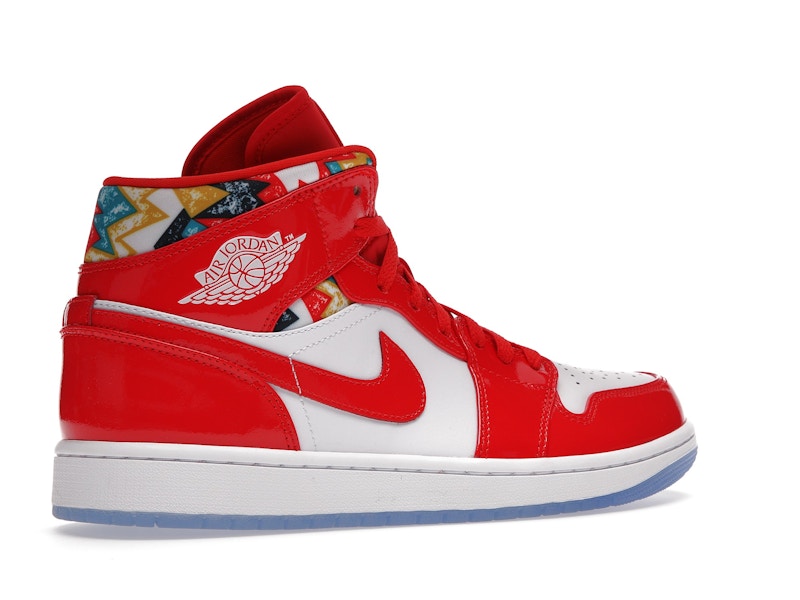 Jordan 1 Mid Barcelona Sweater Red Patent - widok 34
