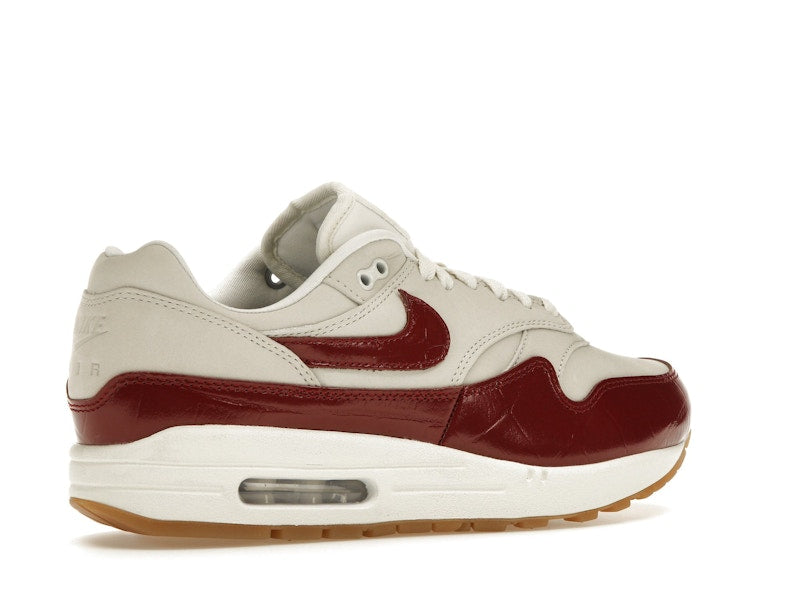 Nike Air Max 1 LX Team Red (Women's) - Sail/Sail/Gum Light Brown/Team Red - FJ3169-100 - 33