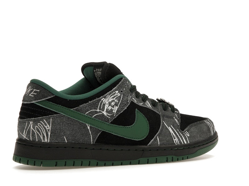 Nike SB Dunk Low There Skateboards - Black/Gorge Green-Summit White - HF7743-001 - 33