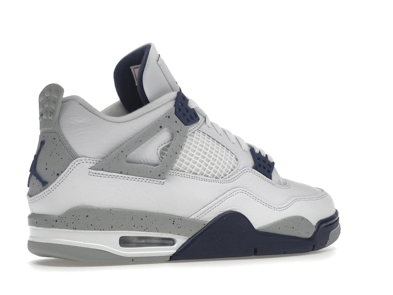 Air Jordan 4 Retro White Midnight Navy - White/Midnight Navy/Light Smoke Grey-Fire Red - DH6927-140 - 33