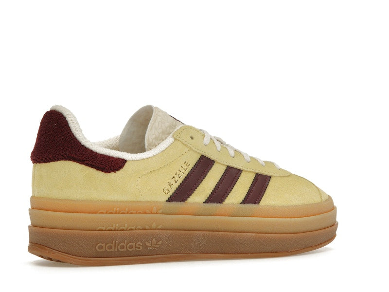 adidas Gazelle Bold Almost Yellow Maroon (Women's) - Almost Yellow/Maroon/Wonder White - IF5937 - 33