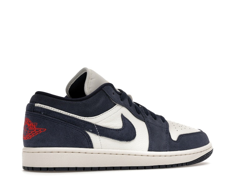 Air Jordan 1 Low SE Obsidian Suede - Obsidian/University Gold/Chile Red/Obsidian - IO7448-400 - 33
