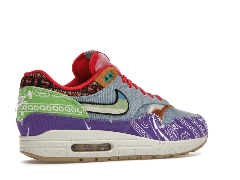 Nike Air Max 1 SP Concepts Denim Paisley - Wild Violet/Multi-Color-Sail - (Special Box) DN1803-500 - 33