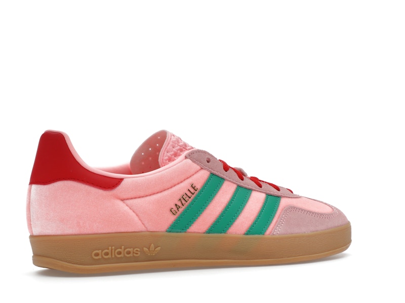 adidas Gazelle Indoor Pink Velvet (Women's) - Pink/Green/Scarlet - JI2713 - 33