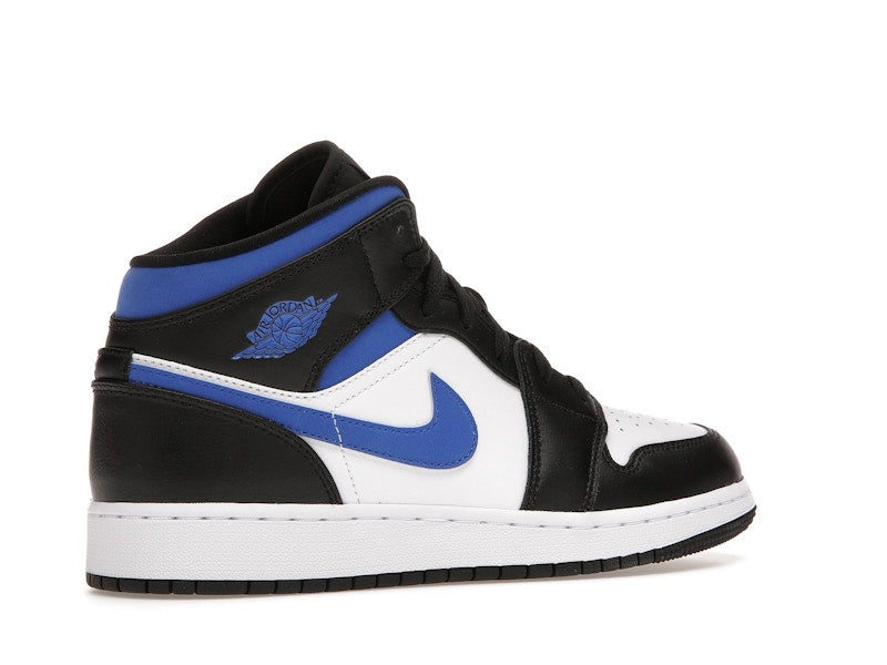 Air Jordan 1 Mid White Black Royal (GS) - White/Racer Blue-Black - 554725-140 - 33