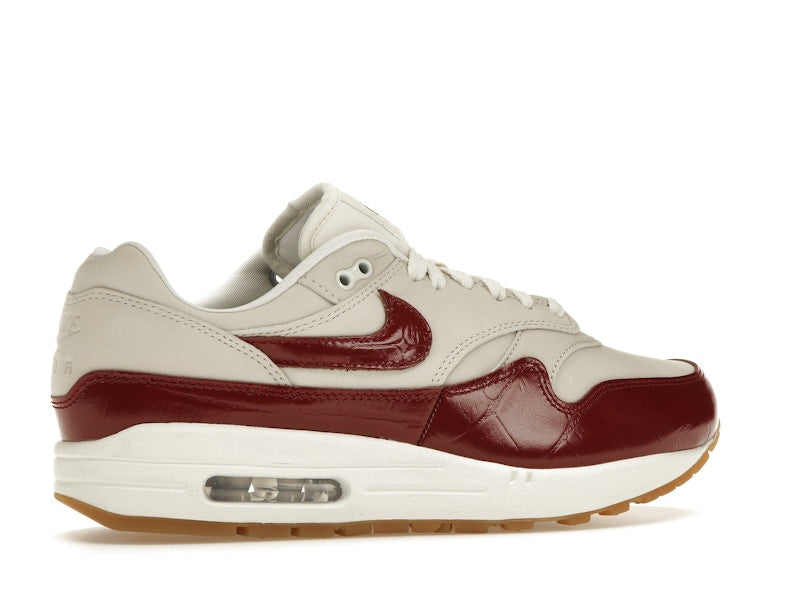 Nike Air Max 1 LX Team Red (Women's) - Sail/Sail/Gum Light Brown/Team Red - FJ3169-100 - 34