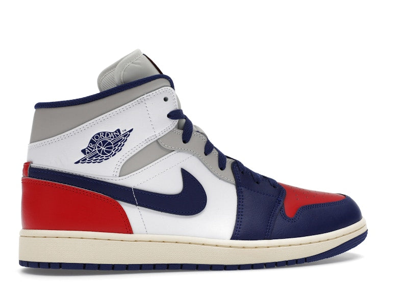 Air Jordan 1 Mid Rare Air - White/University Red/Neutral Grey/Deep Royal Blue - DQ8426-102 - 34